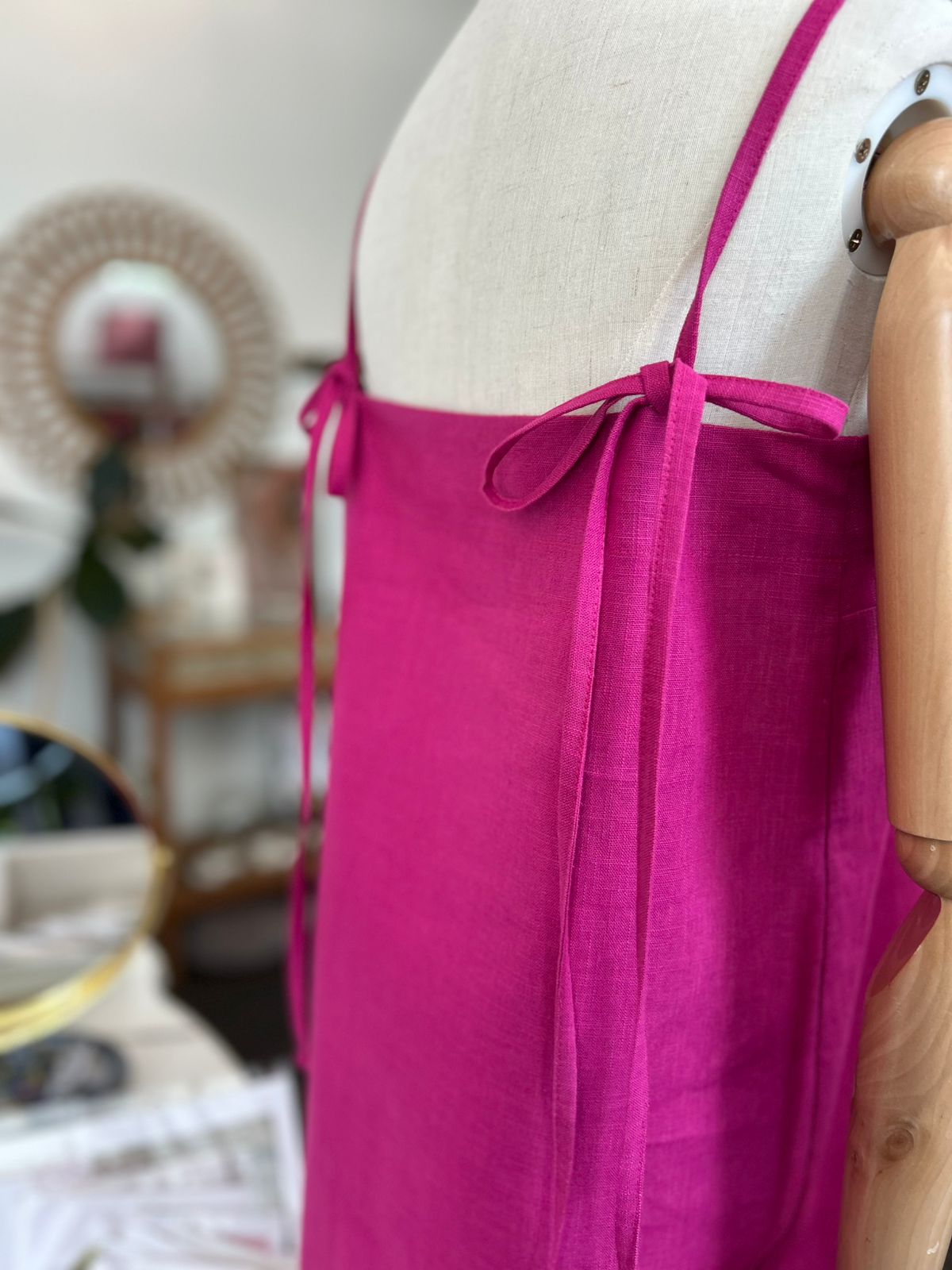 Vestido Corto Tirantes Lino Rocio