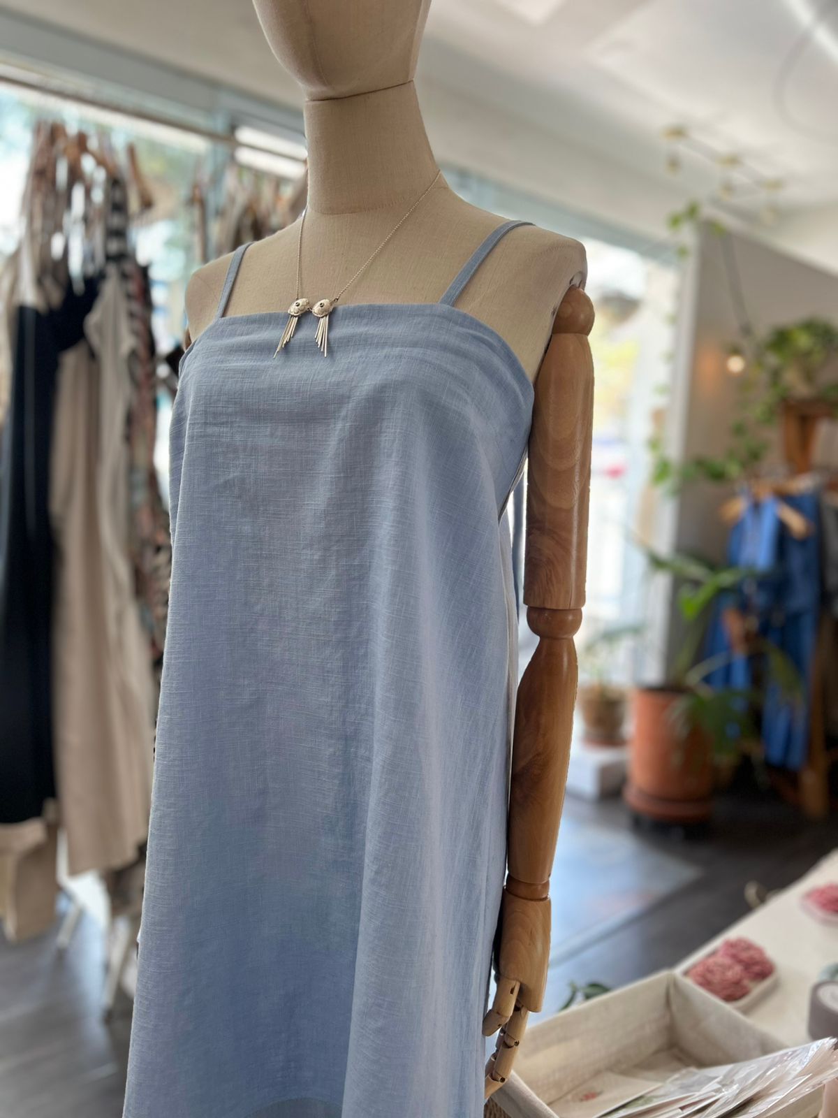 Vestido Corto Tirantes Lino Rocio