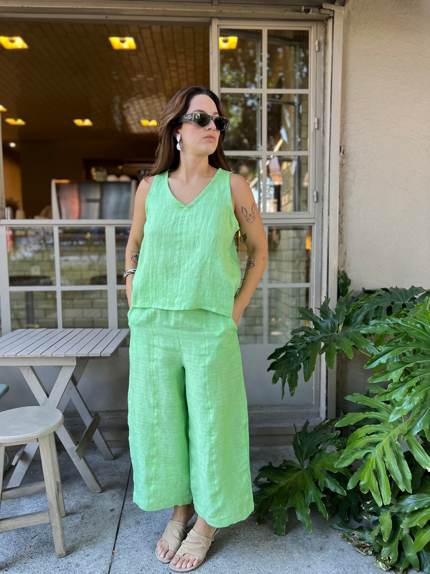 Blusa Sin Mangas Escote En V Matilde