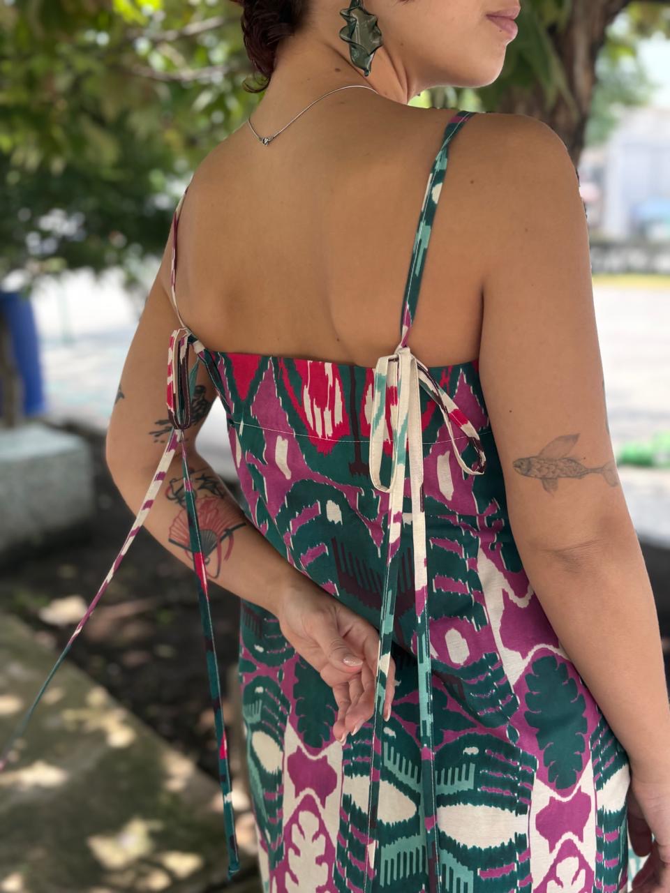 Vestido Tirantes Estampado Iris