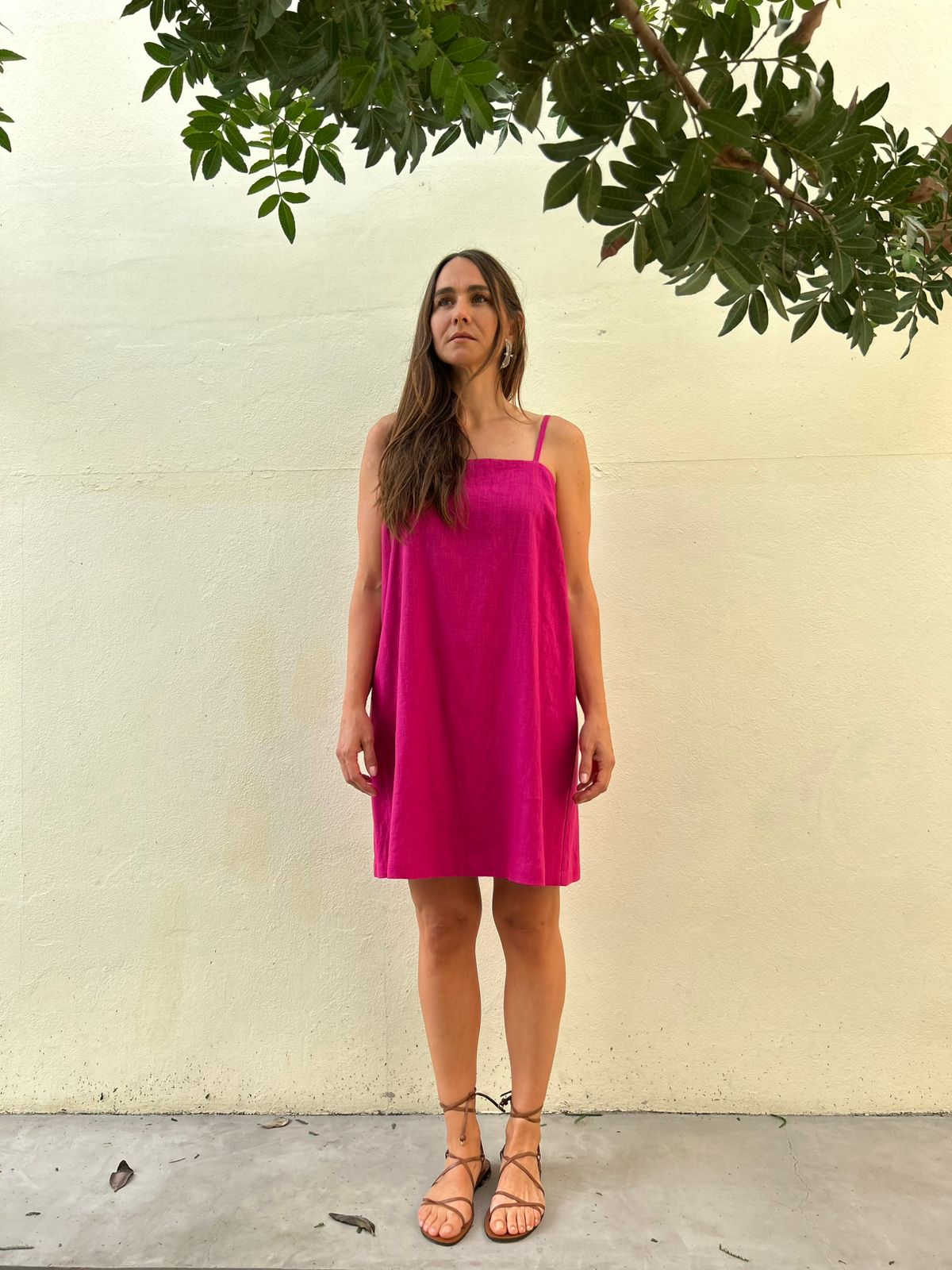 Vestido Corto Tirantes Lino Rocio