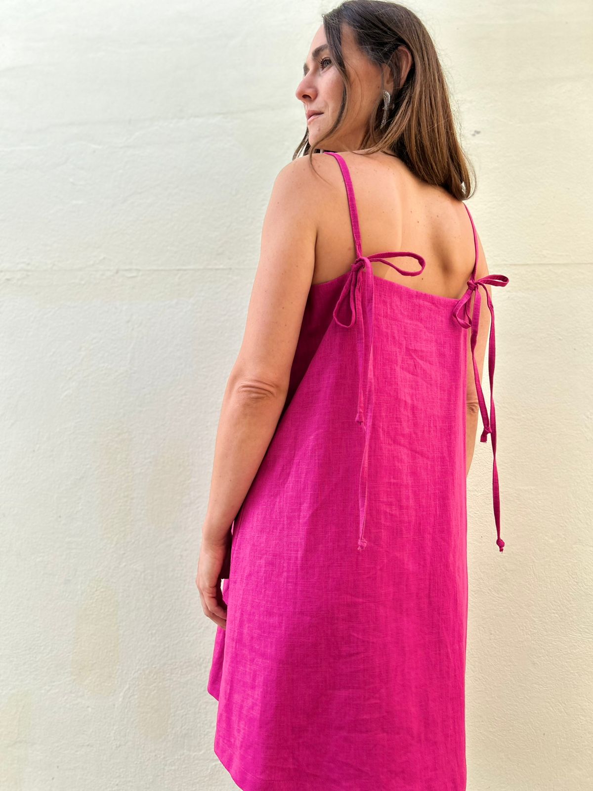 Vestido Corto Tirantes Lino Rocio