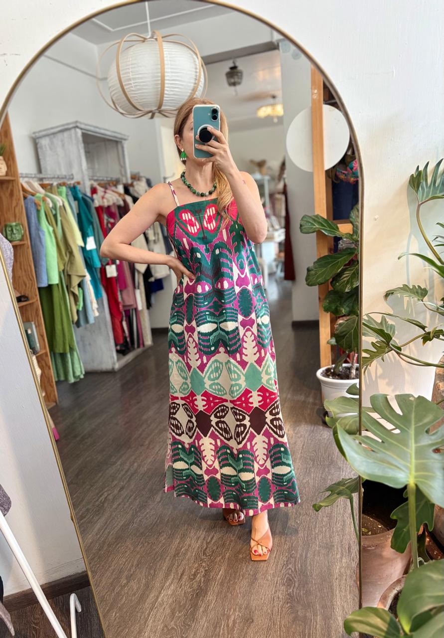 Vestido Tirantes Estampado Iris