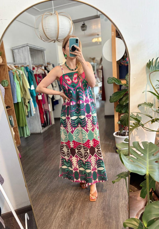 Vestido Tirantes Estampado Iris