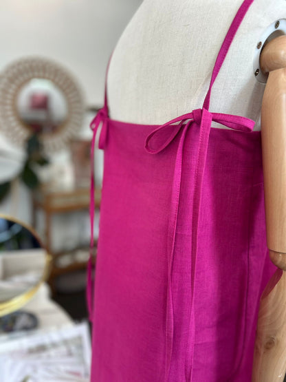 Vestido Corto Tirantes Lino Rocio