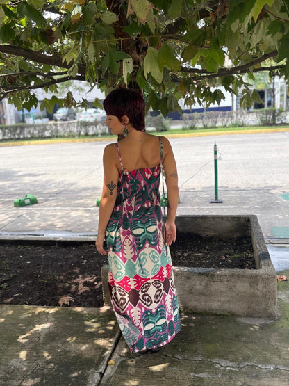 Vestido Tirantes Estampado Iris