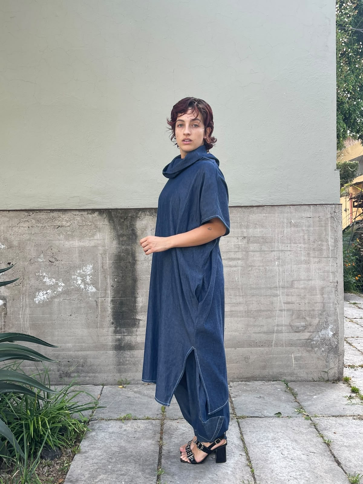 Vestido Cuello Denim Kara