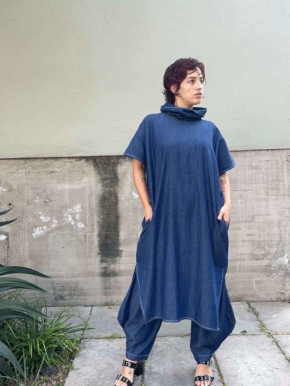 Vestido Cuello Denim Kara