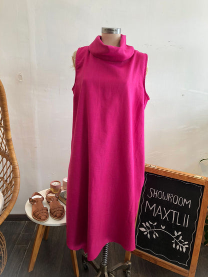 Vestido Cuello Alto Asimetrico Mabel