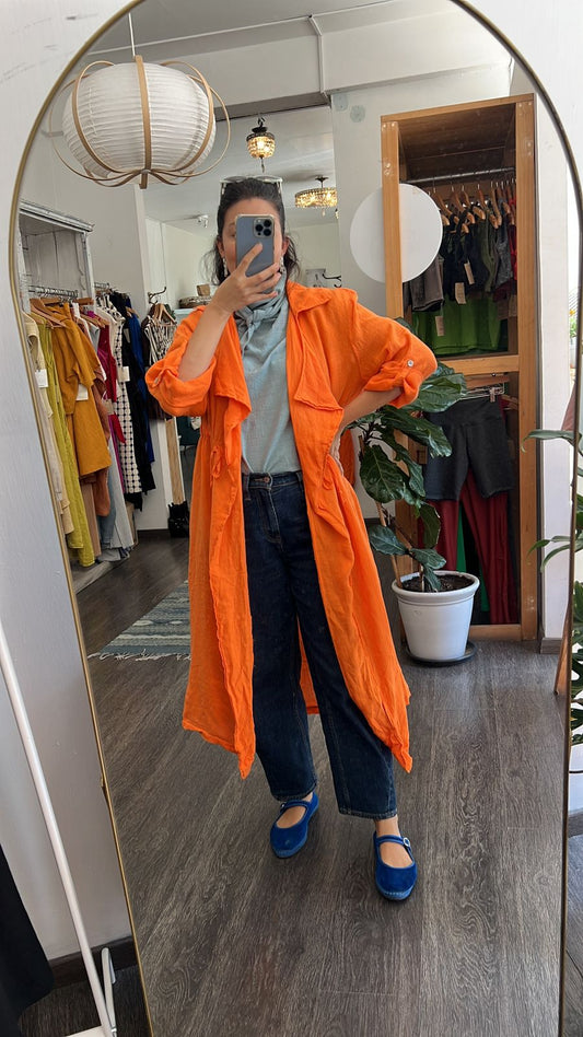 Gabardina con Cuello Lino Maite