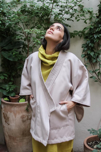 Kimono Oversize Con Bolsas En Acrilana