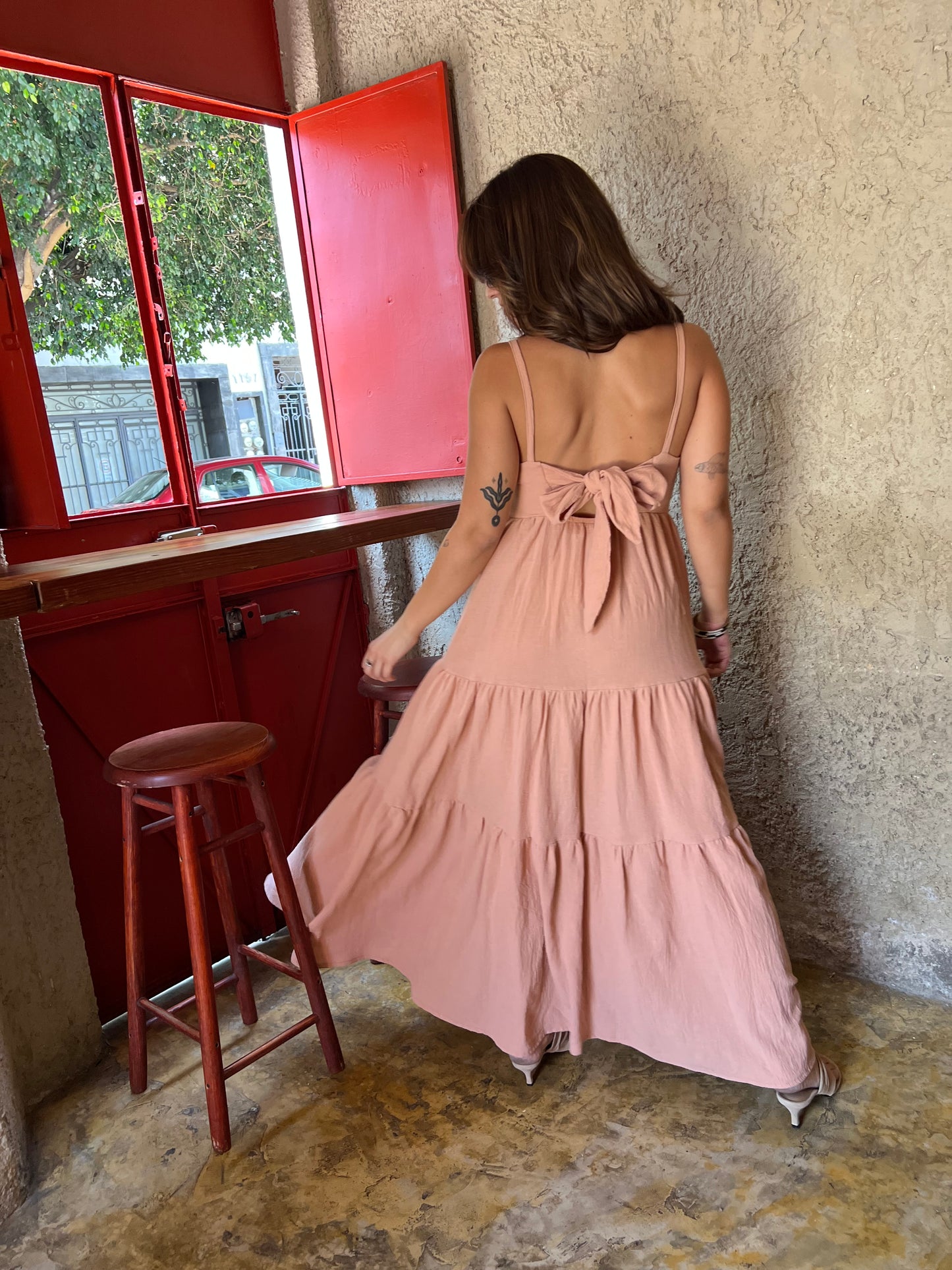 Maxi Vestido Algodon Paneles Olga