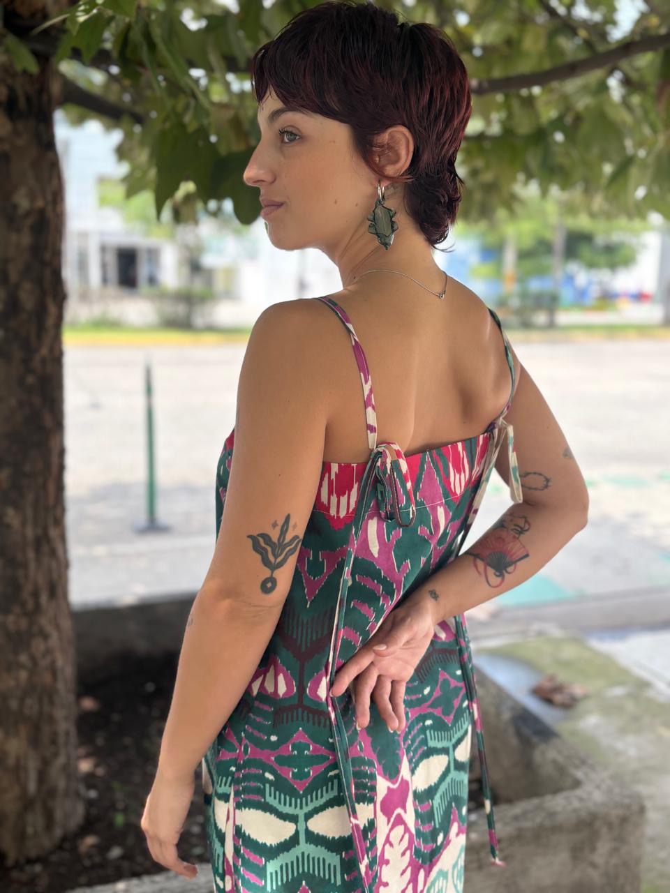 Vestido Tirantes Estampado Iris