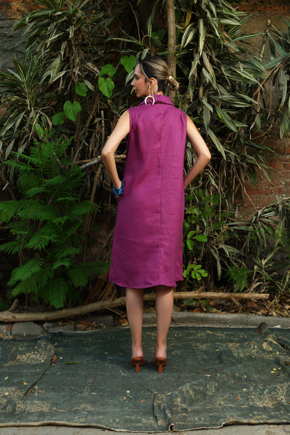 Vestido Cuello Alto Asimetrico Mabel