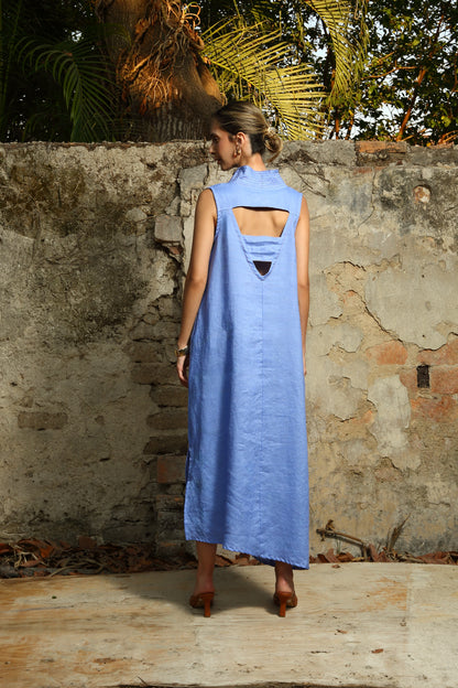 Vestido cuello pespuntes Karen
