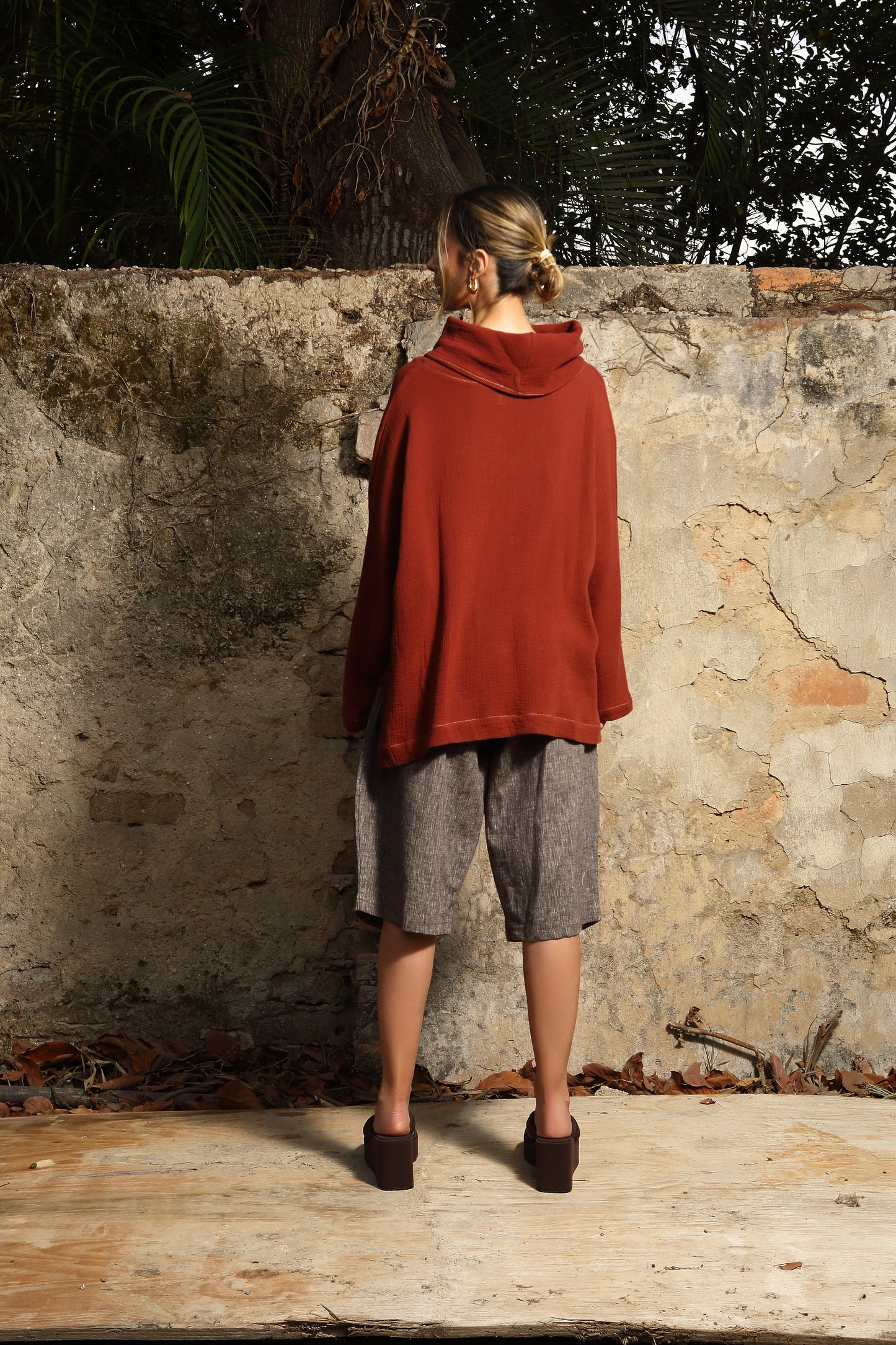 Blusa Cuello Alto Algodón Paola