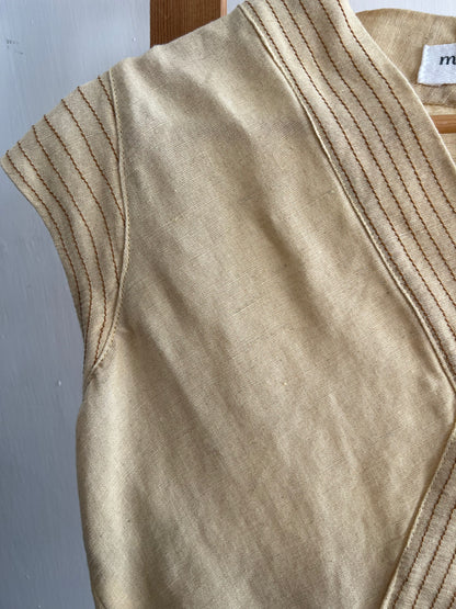 Blusa Cruzada Lino Pespuntes Gina