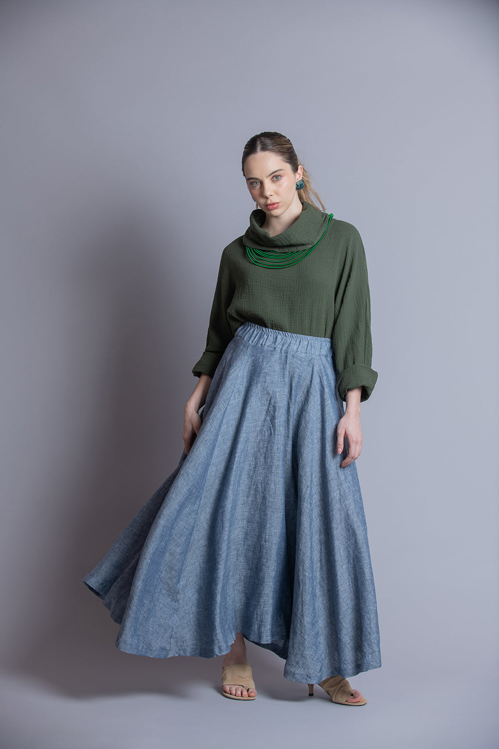 Blusa Cuello Alto Algodón Paola