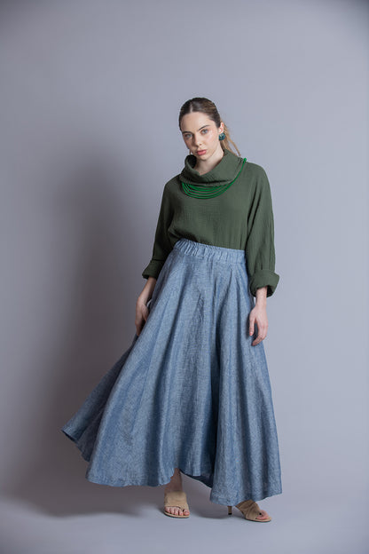 Blusa Cuello Alto Algodón Paola