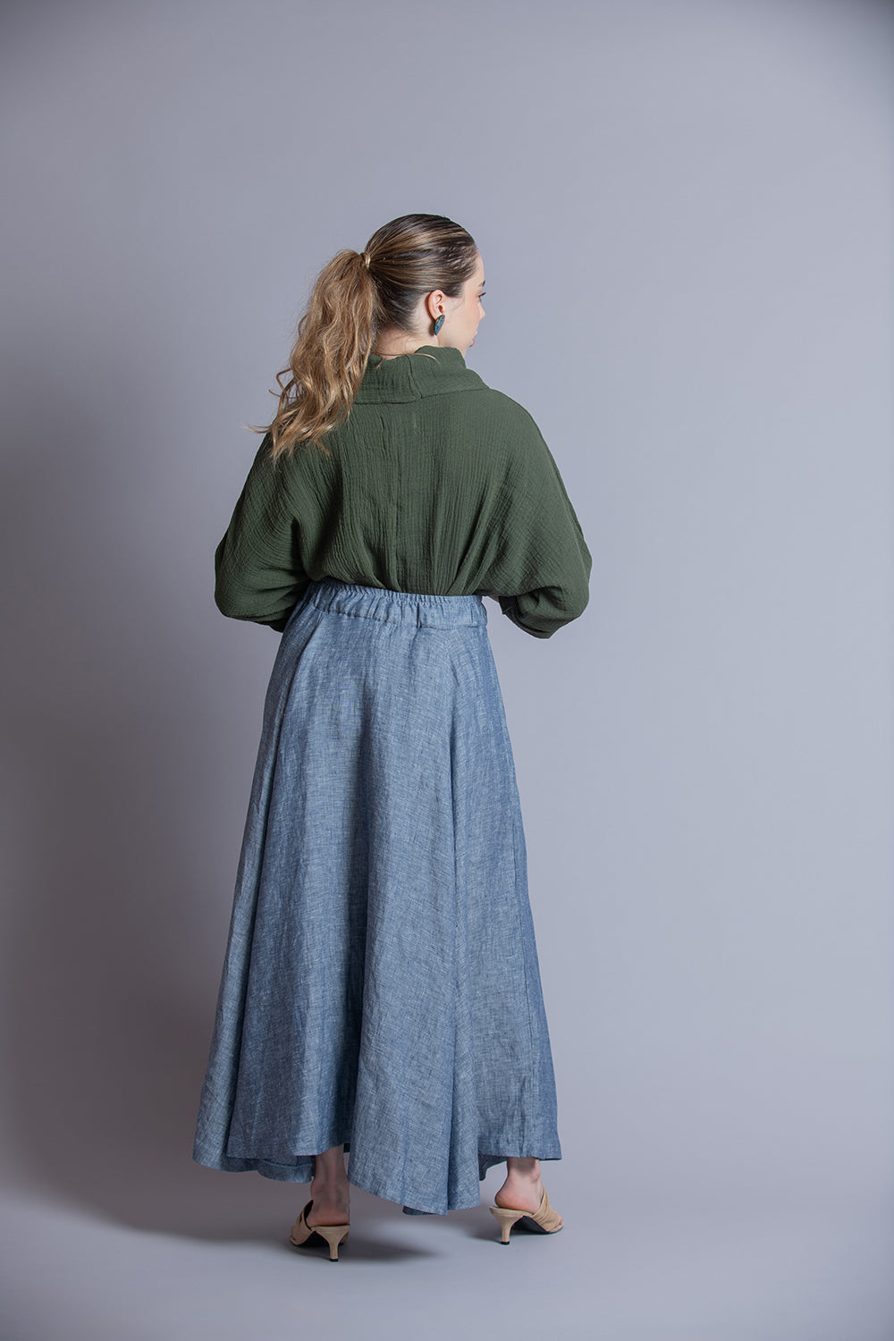 Blusa Cuello Alto Algodón Paola