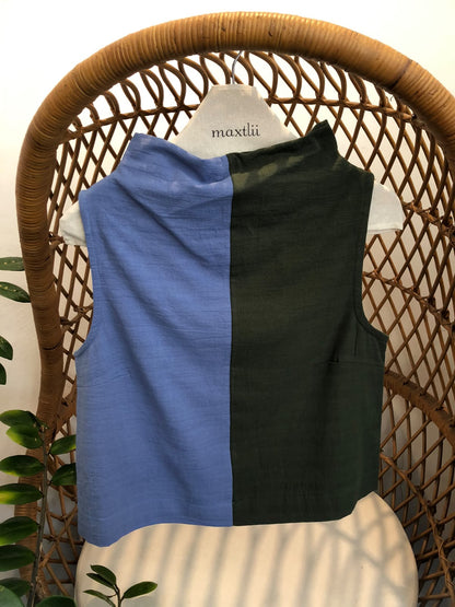 Blusa cuello alto bycolor Reparto