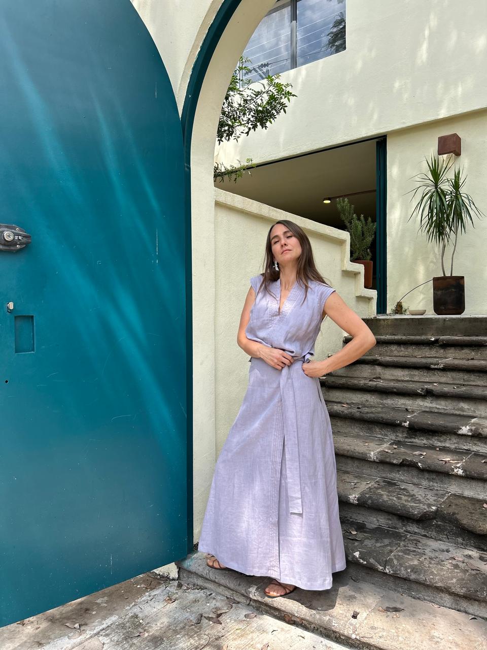 Maxi Falda Envolvente Lino Tania